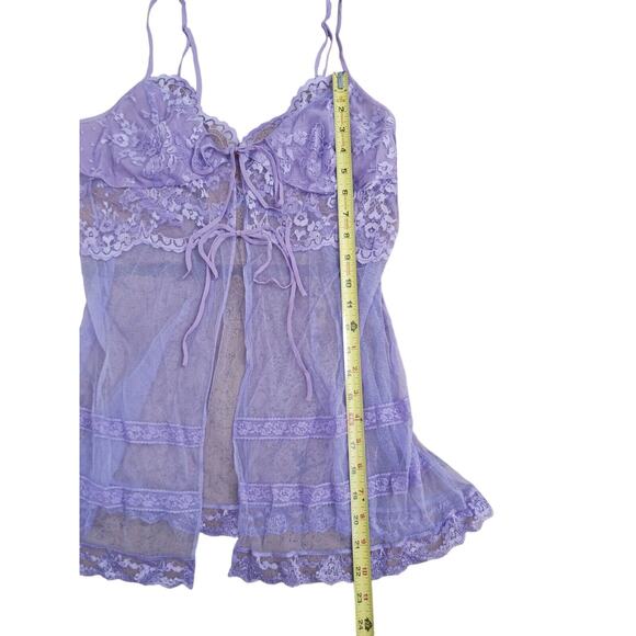 Victoria’s Secret Lingerie Lace Babydoll Sz M LAVENDER LT Purple Barbiecore VNT - Picture 11 of 16